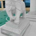 本溪 白麻花岗岩动物异形石雕-大象