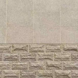 本溪 黄金麻自然面蘑菇石配荔枝面干挂