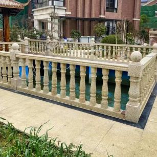 本溪黄金麻花岗岩石材栏杆，扶手，将军柱，花瓶柱