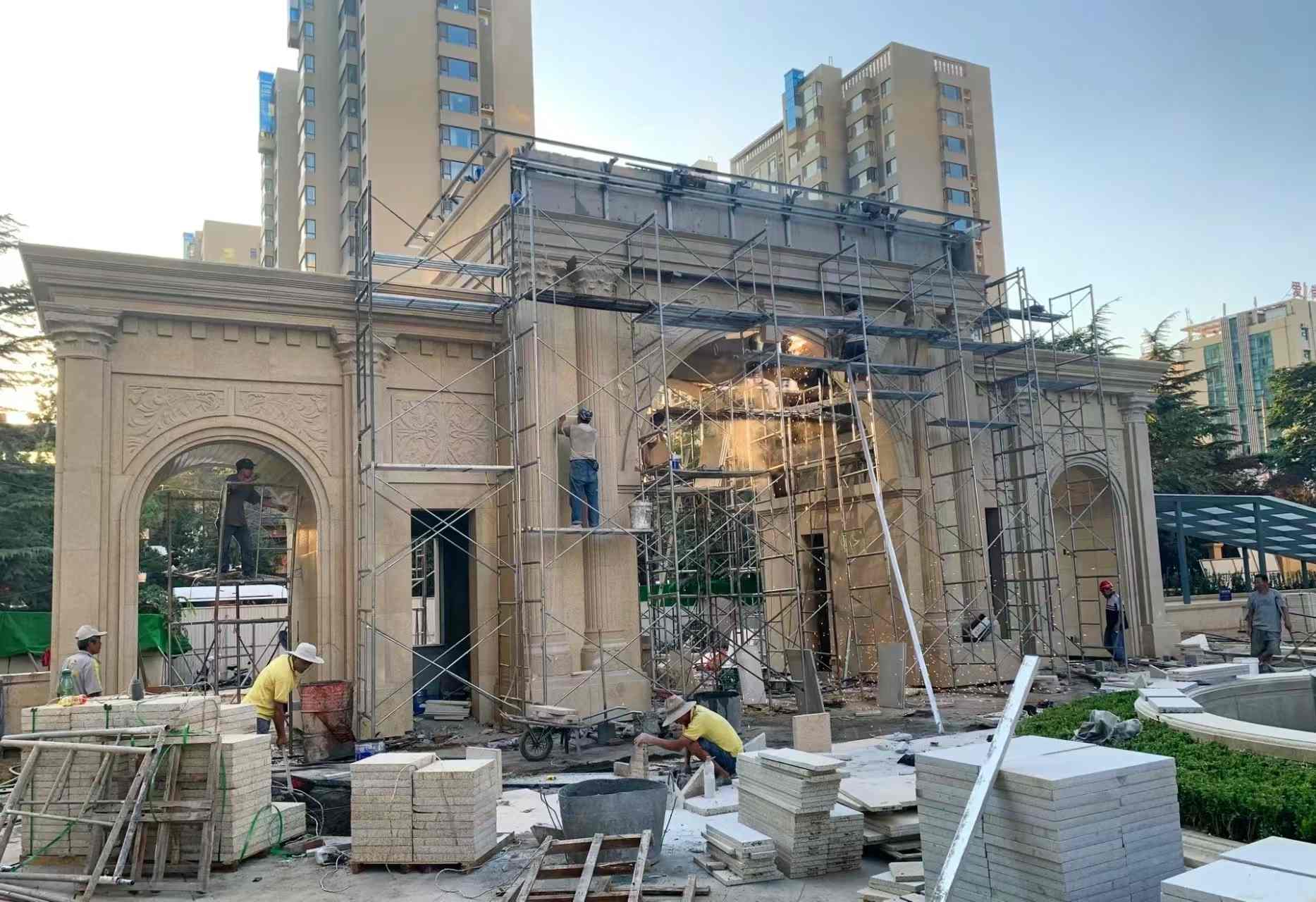 本溪 黄金麻荔枝面花岗岩小区门楼外墙干挂