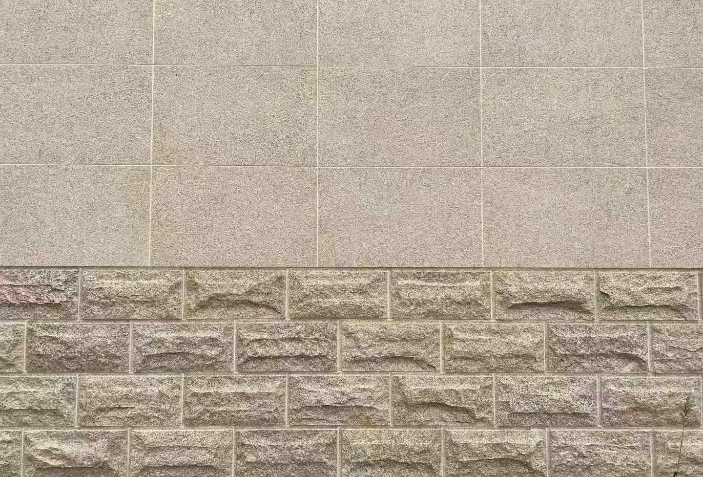 本溪 黄金麻自然面蘑菇石配荔枝面干挂