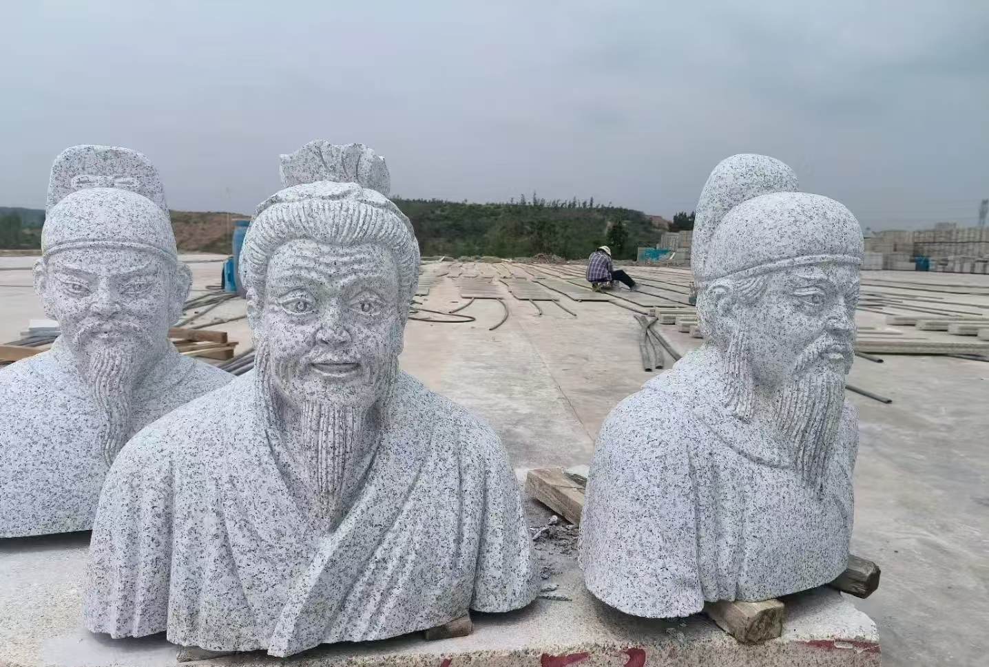 本溪 白麻花岗岩石材人物立体雕刻